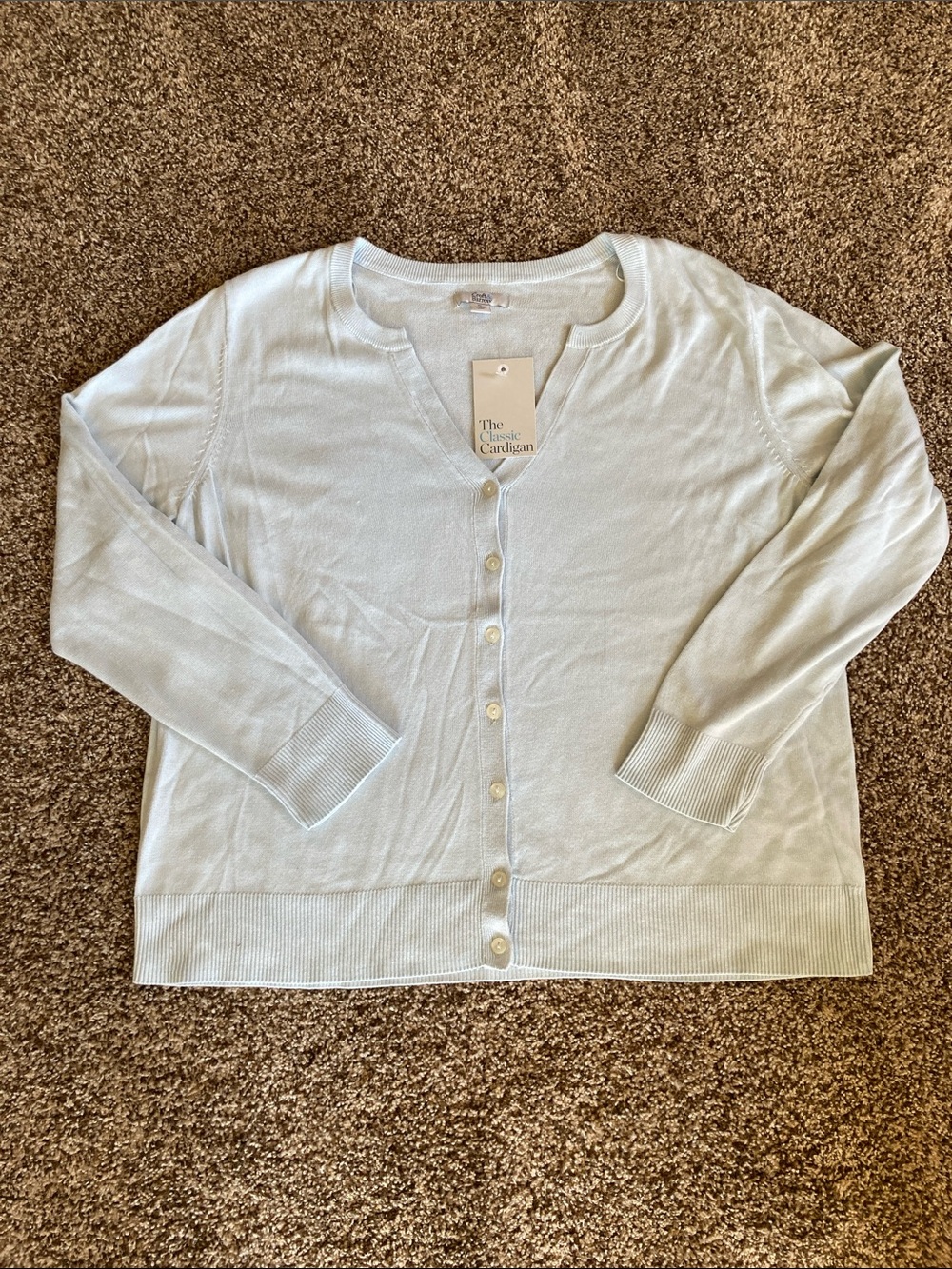 croft & barrow Light Blue Women's Button-Front Cardigan